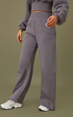 New PrettyLittleThing Tall High Waist Wide Leg Sweatpant Steel Blue