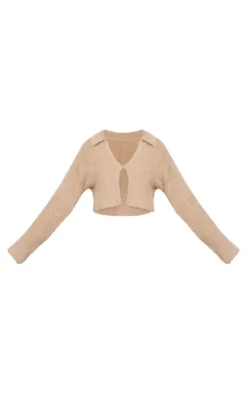 PrettyLittleThing Sweaters*Tall Brushed Knit Collared Cropped Sweater