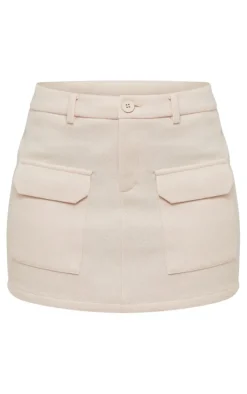 Best PrettyLittleThing Tall Brushed Wool Look Mini Skirt Stone