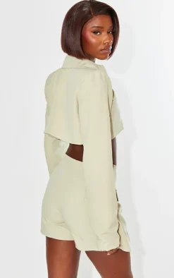 Hot PrettyLittleThing Tall Cropped Blazer Jacket Stone