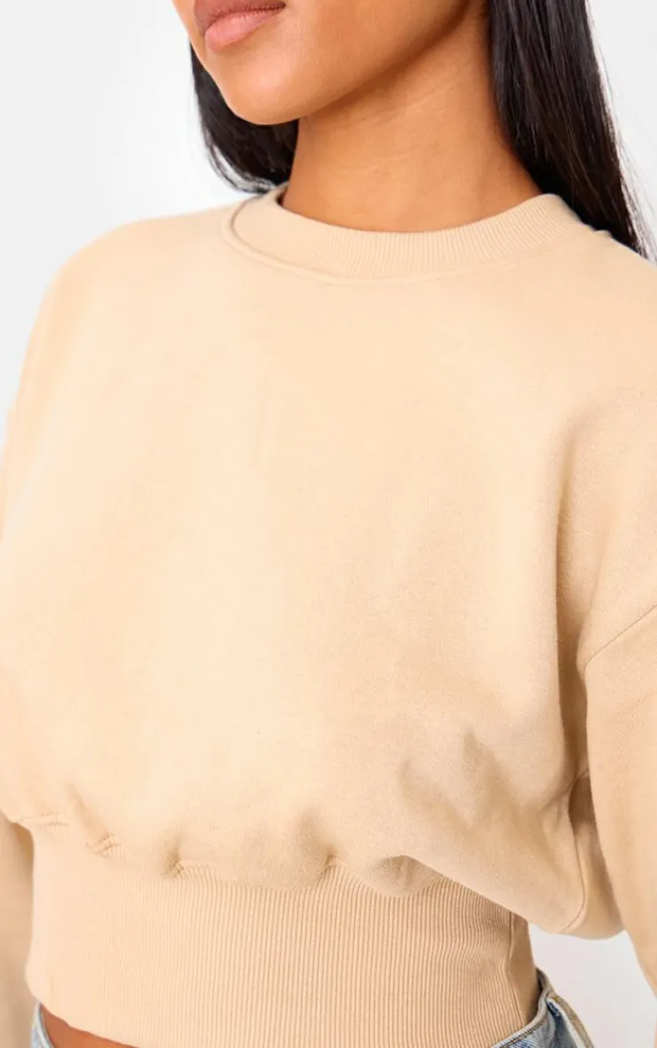 Clearance PrettyLittleThing Tall Cropped Sweatshirt Stone