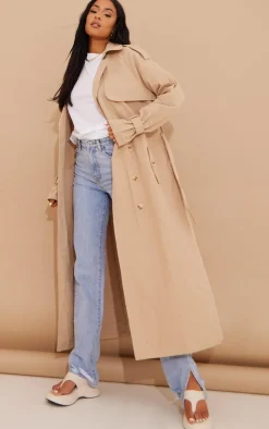 PrettyLittleThing Trench Coats*Tall Panel Detail Belted Trench Coat