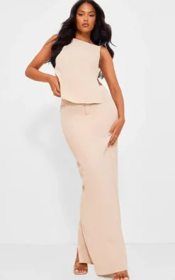 Best PrettyLittleThing Tall Tailored Maxi Skirt Stone