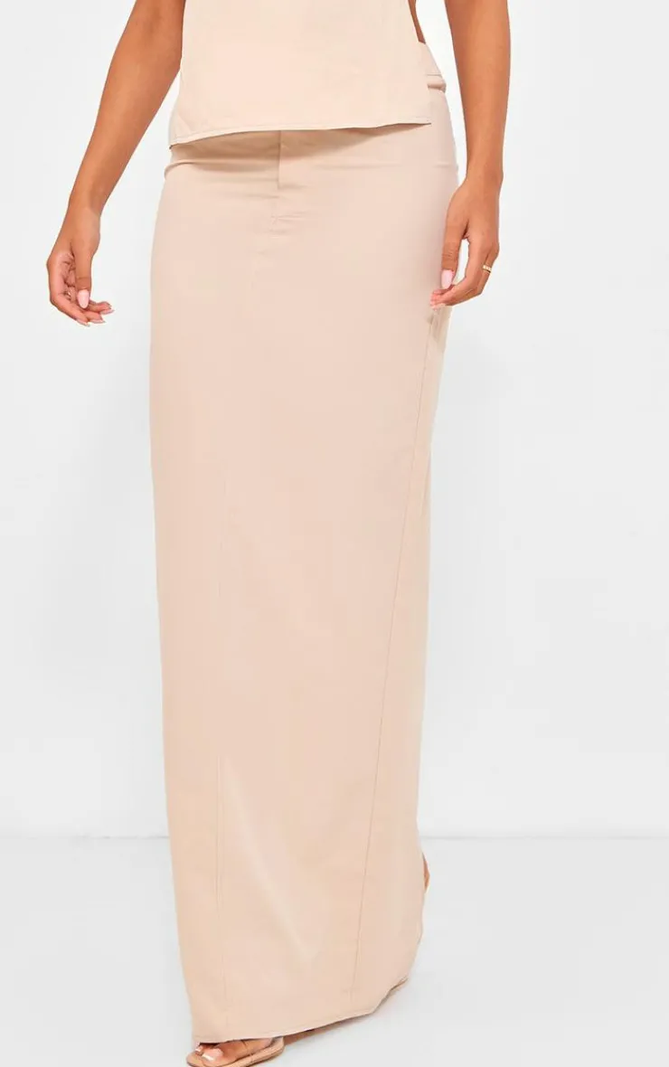 Best PrettyLittleThing Tall Tailored Maxi Skirt Stone