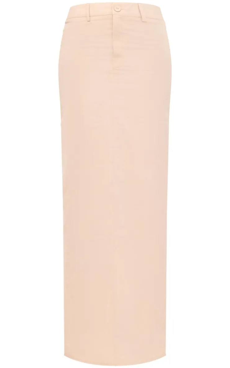 Best PrettyLittleThing Tall Tailored Maxi Skirt Stone