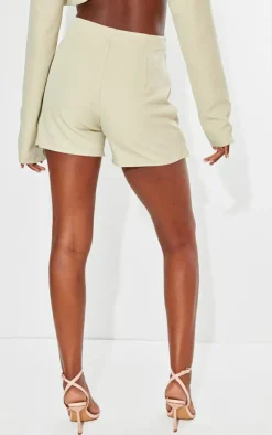 Sale PrettyLittleThing Tall Tailored Wrapover Skort Stone