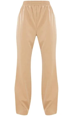 PrettyLittleThing Tall Elasticated Waist Wide Leg Pants Taupe
