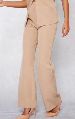 Discount PrettyLittleThing Tall Elasticated Wide Leg Pants Taupe