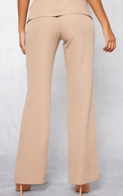 Discount PrettyLittleThing Tall Elasticated Wide Leg Pants Taupe