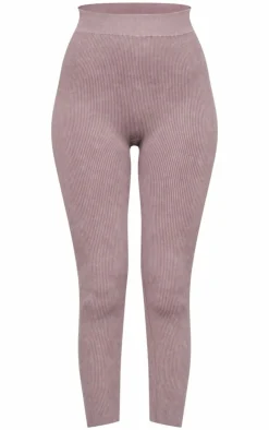 Clearance PrettyLittleThing Tall Faded Snatched Rib Leggings Taupe
