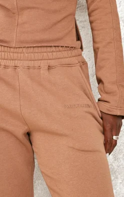 Best PrettyLittleThing Tall Low Rise Wide Leg Sweatpants Taupe