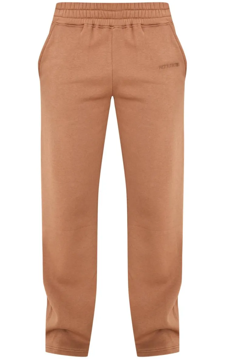 Best PrettyLittleThing Tall Low Rise Wide Leg Sweatpants Taupe