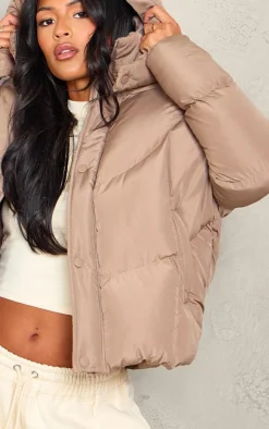 PrettyLittleThing Puffer Jackets*Tall Oversized Curved Panel Wadded Puffer Jacket