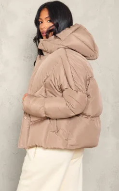 PrettyLittleThing Puffer Jackets*Tall Oversized Curved Panel Wadded Puffer Jacket