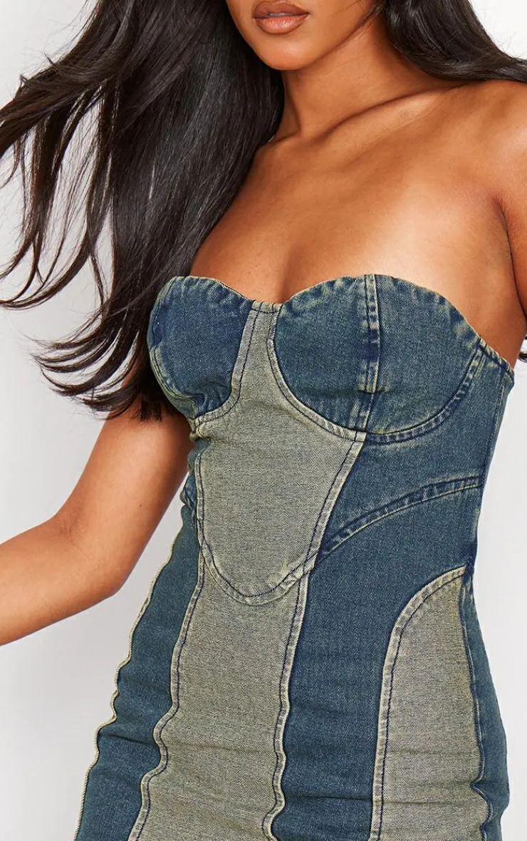 Tall Denim Mini Dress-PrettyLittleThing Sale