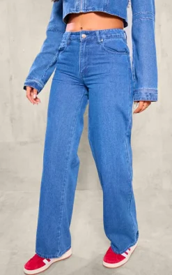 Hot PrettyLittleThing Tall Low Rise Mom Jeans Vintage Wash