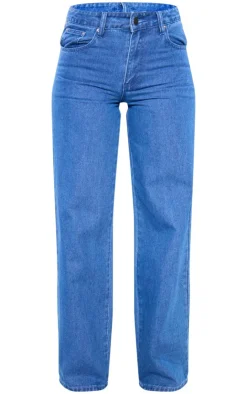 Hot PrettyLittleThing Tall Low Rise Mom Jeans Vintage Wash