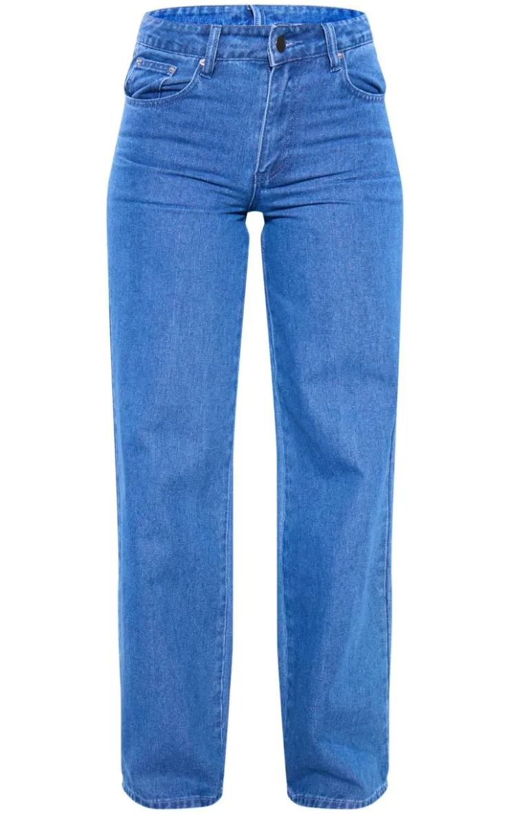 Hot PrettyLittleThing Tall Low Rise Mom Jeans Vintage Wash