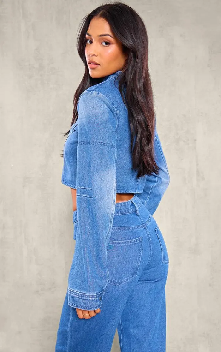 Best PrettyLittleThing Tall Zip Up Jacket Vintage Wash