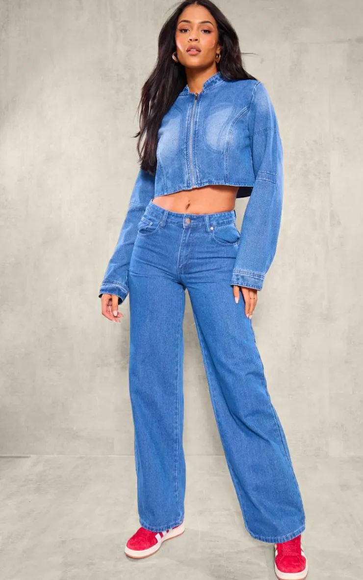 Best PrettyLittleThing Tall Zip Up Jacket Vintage Wash