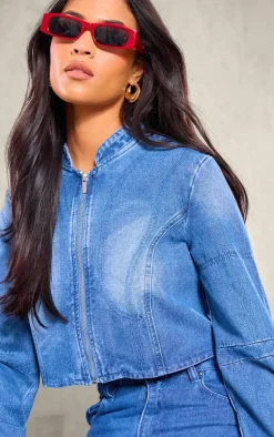 Best PrettyLittleThing Tall Zip Up Jacket Vintage Wash