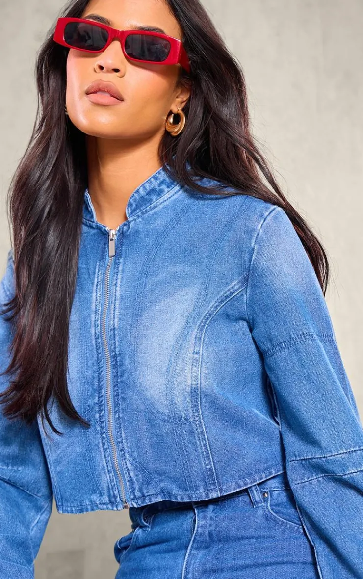 Best PrettyLittleThing Tall Zip Up Jacket Vintage Wash