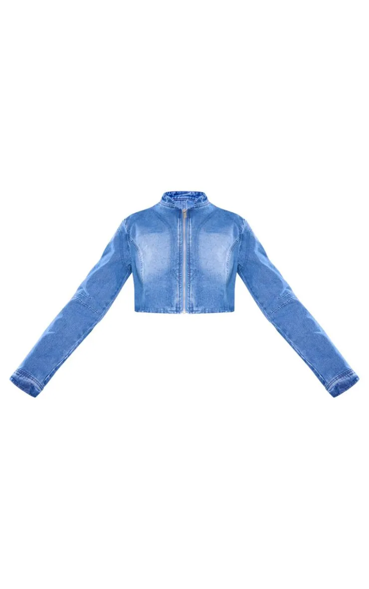 Best PrettyLittleThing Tall Zip Up Jacket Vintage Wash