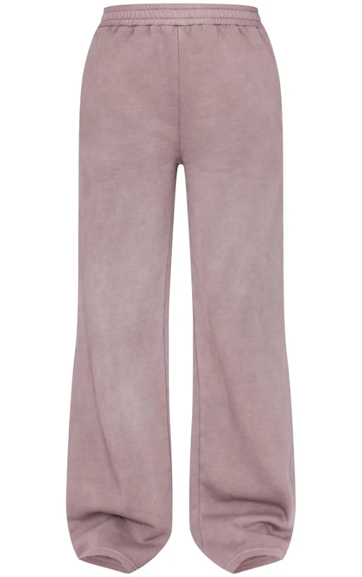 Tall Washed Brown Drawstring Wide Leg Sweatpants