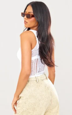 PrettyLittleThing Knitted Tops*Tall Distressed Knit Vest Top