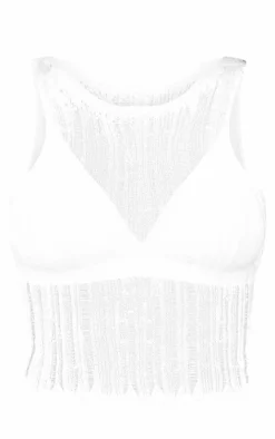 PrettyLittleThing Knitted Tops*Tall Distressed Knit Vest Top