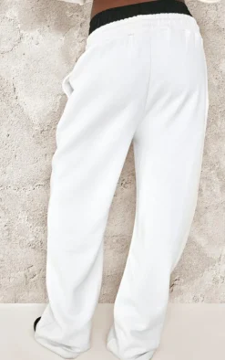 Clearance PrettyLittleThing Tall Double Waistband Wide Leg Sweatpant White