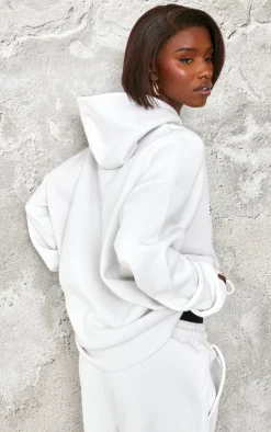 Online PrettyLittleThing Tall Sports Classic Embroidered Oversized Hoodie White