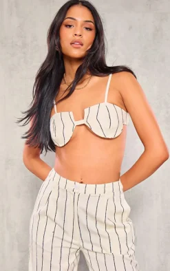 PrettyLittleThing Bralets*Tall Stripe Linen Bralet