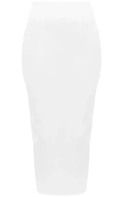 Sale PrettyLittleThing Tall Woven Split Detail Midi Skirt White