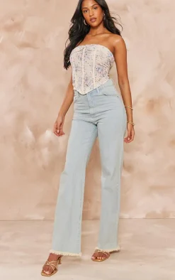 PrettyLittleThing Corsets*Tall Flower Broderie Boned Corset Top