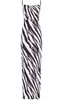 Tall Print Plisse Strappy Maxi Dress-PrettyLittleThing Discount