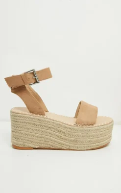 PrettyLittleThing Flatform Sandals*Buckle Ankle Strap Flatform Espadrille Sandal
