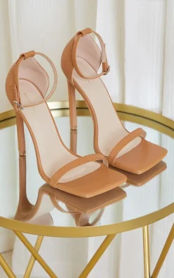 PrettyLittleThing High Heels*Clover Barely There Strappy Squared Toe Heeled Sandals