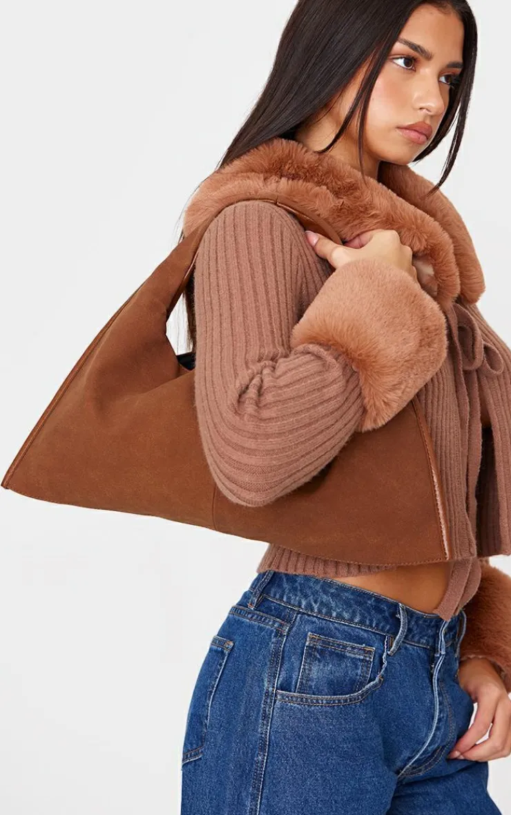 PrettyLittleThing Shoulder Bags*Crinkle PU Recgular Slouch Shoulder Bag