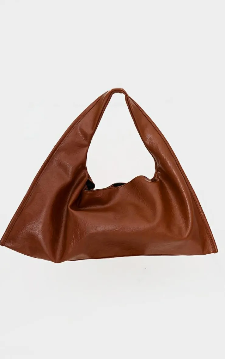 PrettyLittleThing Shoulder Bags*Crinkle PU Recgular Slouch Shoulder Bag