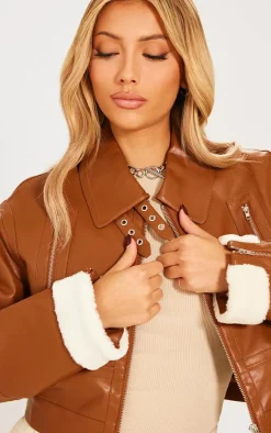 PrettyLittleThing Aviator Jackets*Cropped Zipped Detail Aviator