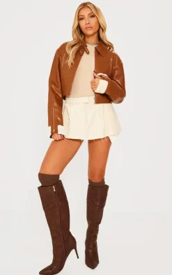 PrettyLittleThing Aviator Jackets*Cropped Zipped Detail Aviator