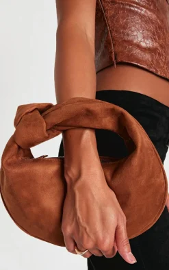PrettyLittleThing Shoulder Bags*Faux Suede Knot Handle Shoulder Bag