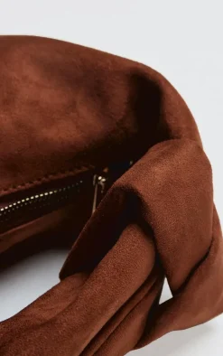 PrettyLittleThing Shoulder Bags*Faux Suede Knot Handle Shoulder Bag