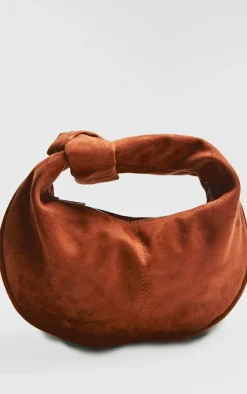 PrettyLittleThing Shoulder Bags*Faux Suede Knot Handle Shoulder Bag
