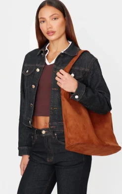PrettyLittleThing Shoppers*Faux Suede Slouchy Tote Bag