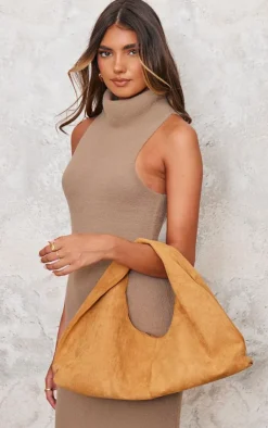 PrettyLittleThing Shoulder Bags*Faux Suede Slouchy Twist Handle Handbag