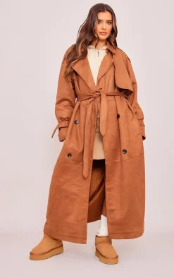 PrettyLittleThing Trench Coats*Faux Suede Trench Coat