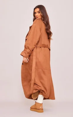 PrettyLittleThing Trench Coats*Faux Suede Trench Coat