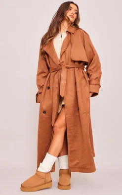 PrettyLittleThing Trench Coats*Faux Suede Trench Coat